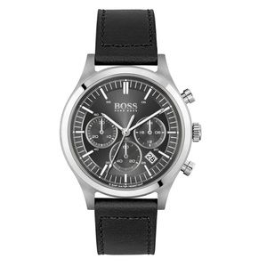 BOSS Metronome Chronograph Leather Strap Watch 43mm New With Tag & In Box